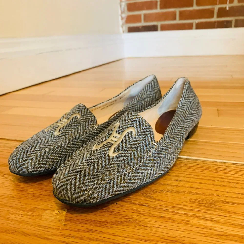 Cole Haan Collection Womens Tweed Loafer Size 9 Blue Brown Made in Italy - Picture 4 of 15